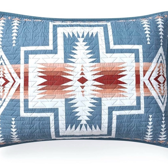 Pendleton King Size Harding Coverlet in Denim with Matching Shams - Picture 3 of 8